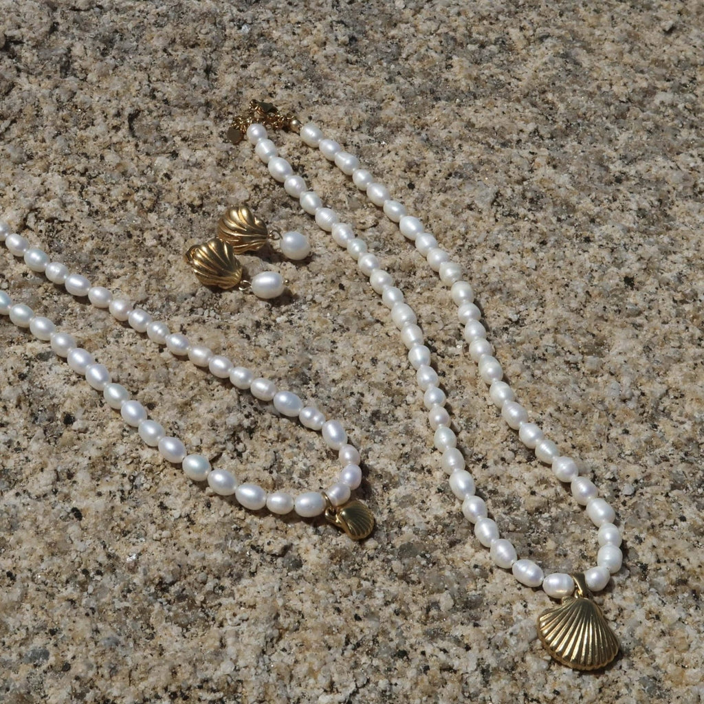 AMPHITRITE Pearl Necklace 20mm - Charcol Accessories