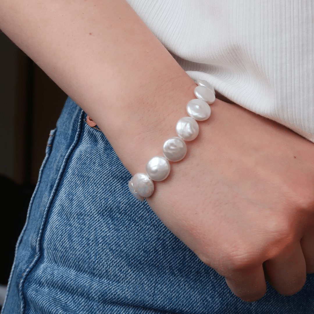 CALDERA Coin Pearl Bracelet - Charcol Accessories