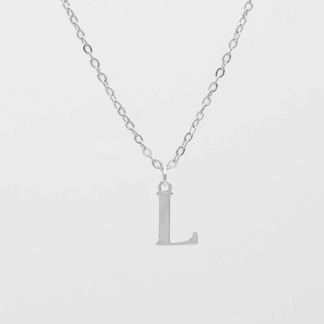 Classic Initial Necklace - Charcol Accessories