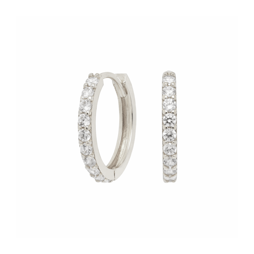 FLORENCE Crystal Hoops 13mm - Charcol Accessories