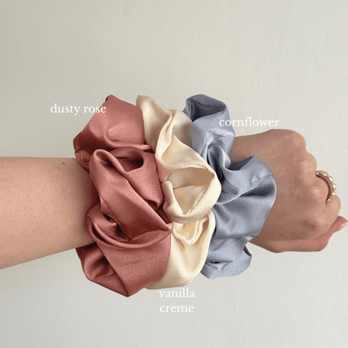 100% Silk Scrunchie - Charcol Accessories