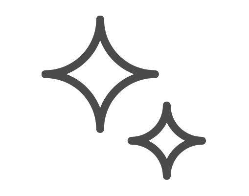 Two black starburst icons on a white background