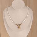 Baroque Pearl Charm Necklace - Charcol Accessories