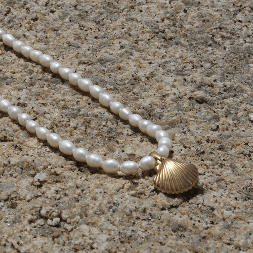 AMPHITRITE Pearl Necklace 20mm - Charcol Accessories