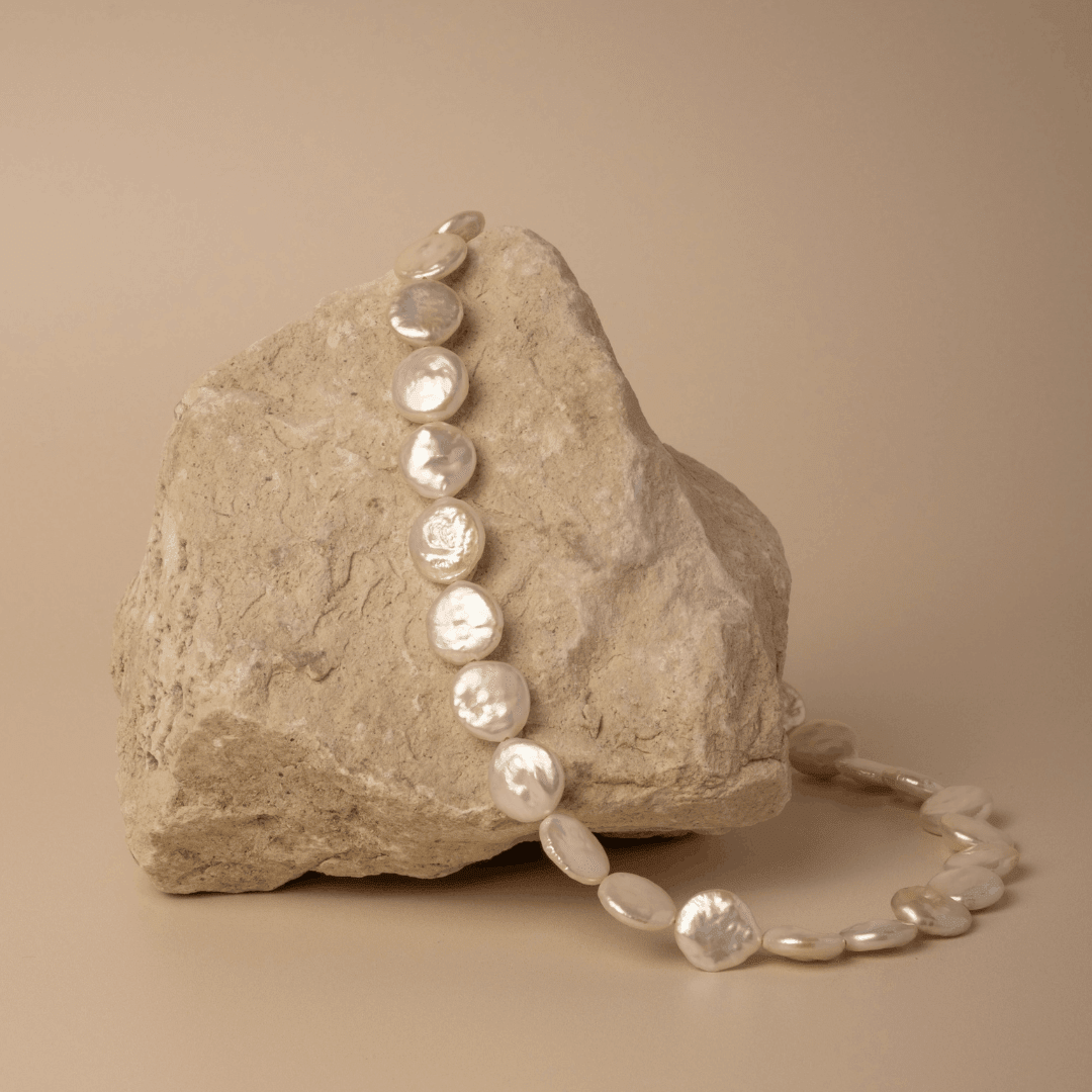 CALDERA Coin Pearl Necklace - Charcol Accessories