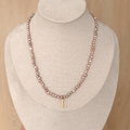 Mini Nugget Pearl Initial Necklace - Charcol Accessories