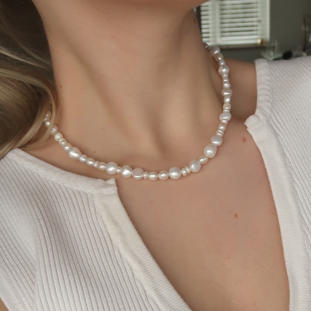 MARENA Pearl Necklace - Charcol Accessories