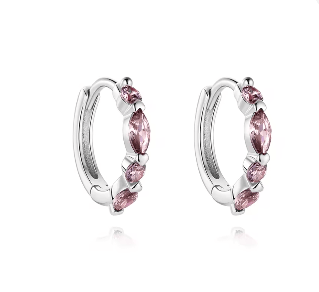 BLITHE Lilac Crystal Huggies - Charcol Accessories