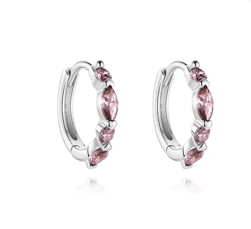BLITHE Lilac Crystal Huggies - Charcol Accessories