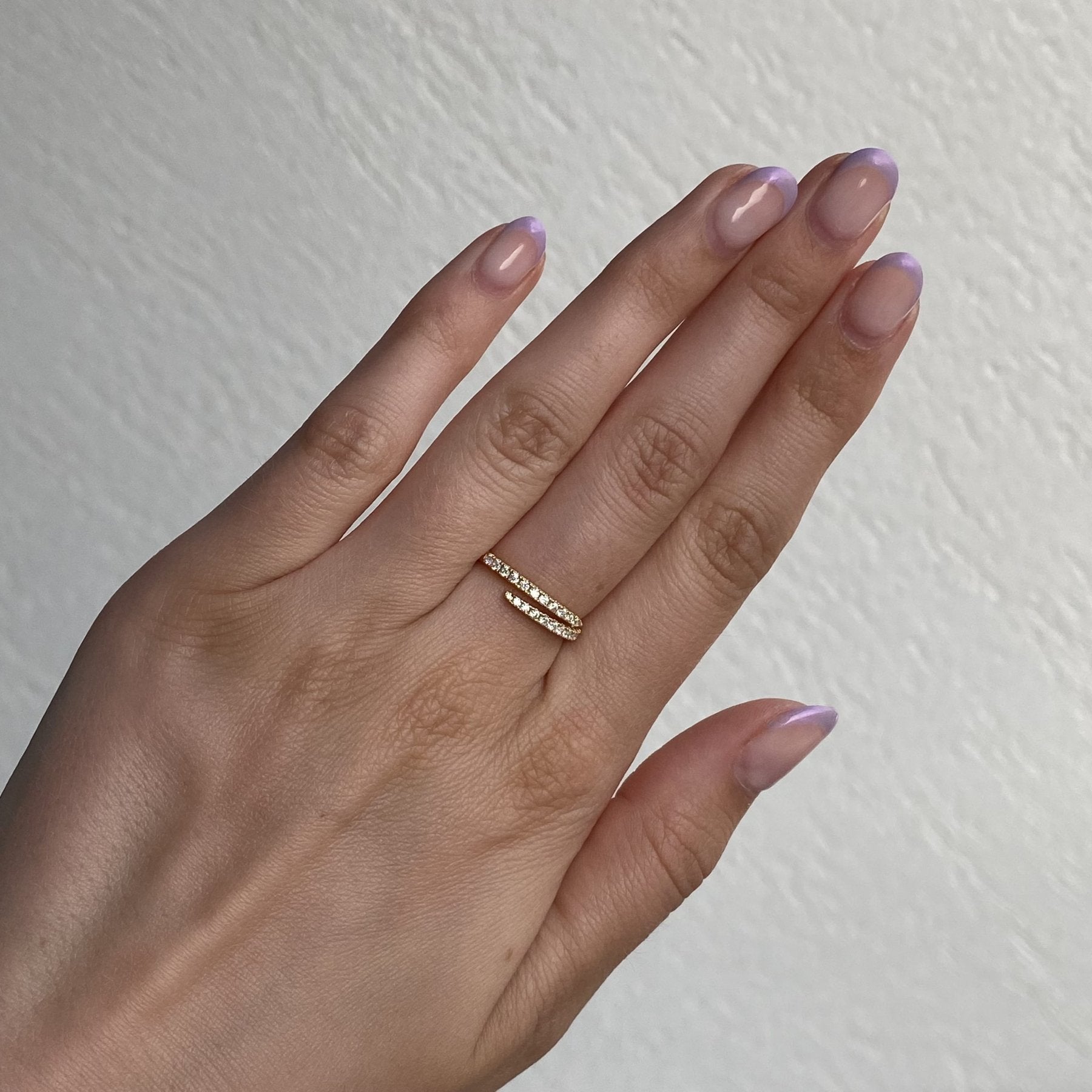 FLORENCE Crystal Open Ring - Charcol Accessories