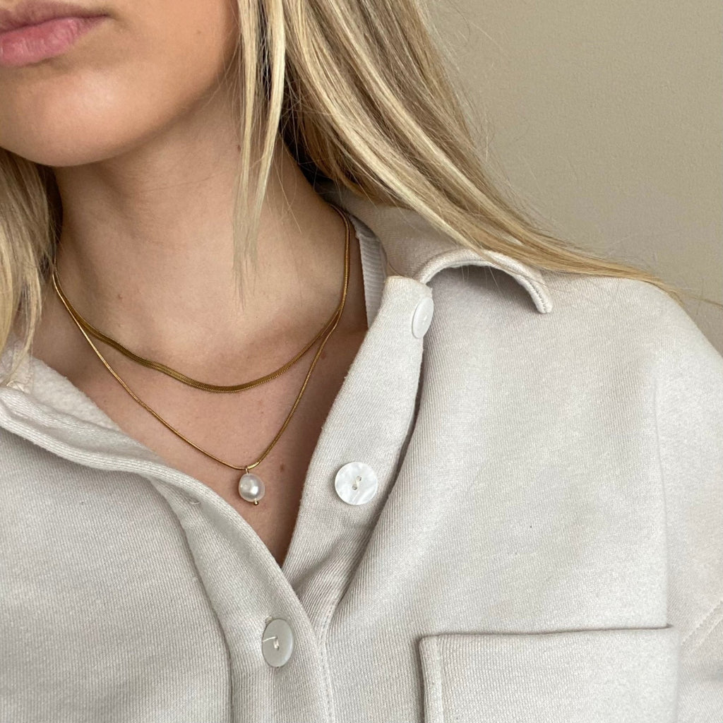 GIA Snake Chain Necklace 3mm - Charcol Accessories
