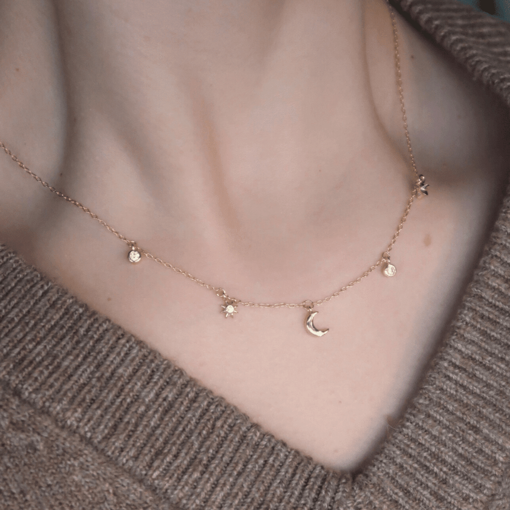 BEATRIX Charm Necklace - Charcol Accessories