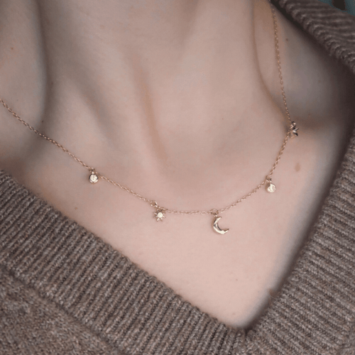 BEATRIX Charm Necklace - Charcol Accessories