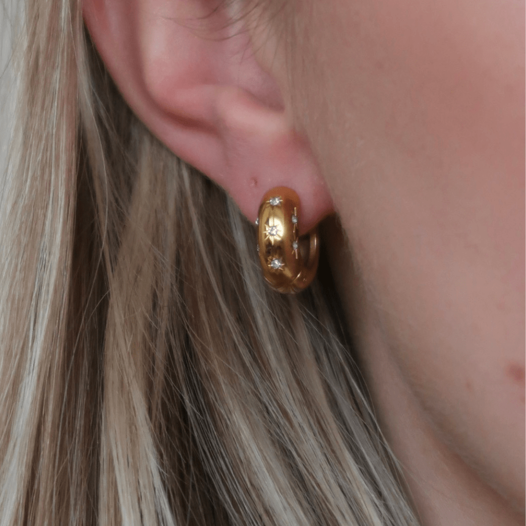 SCARLETT Chubby Hoops - Charcol Accessories