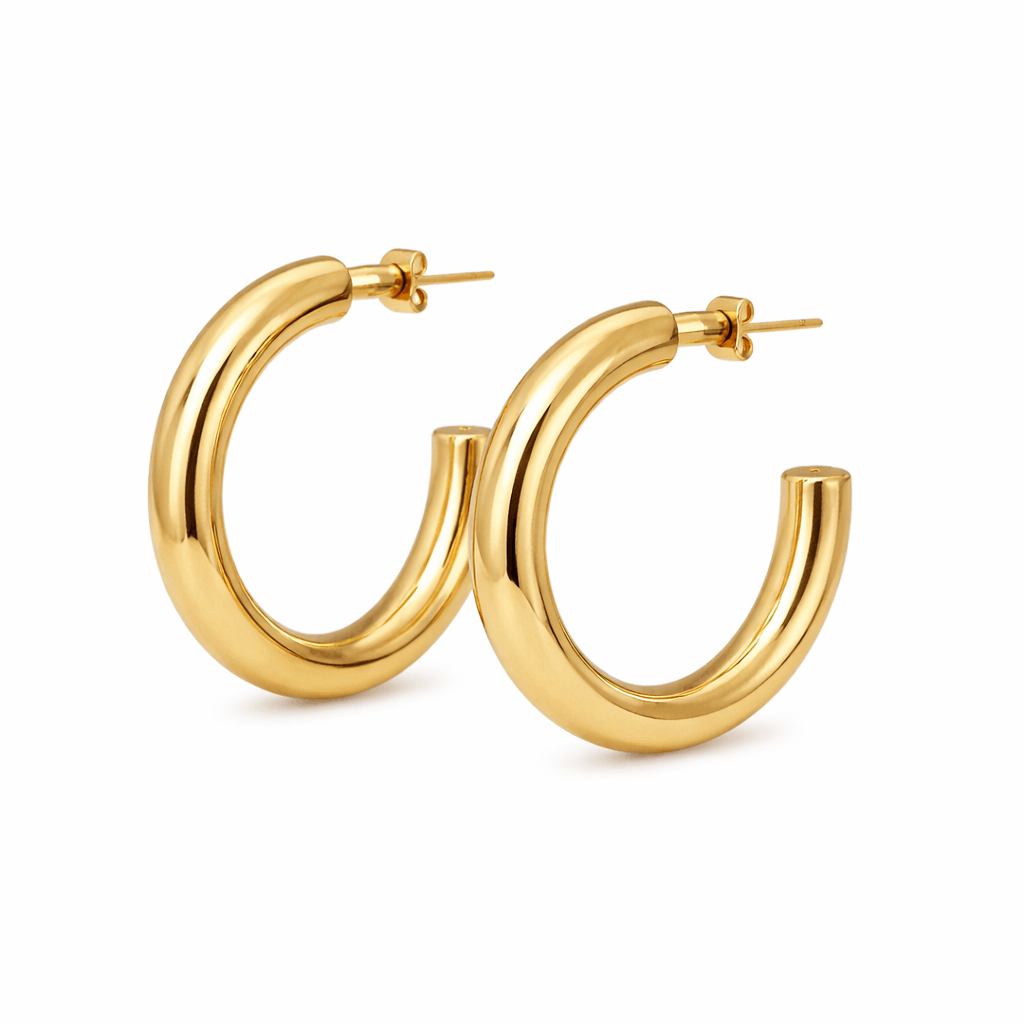 ELLE Small Hoops (20mm) - Charcol Accessories