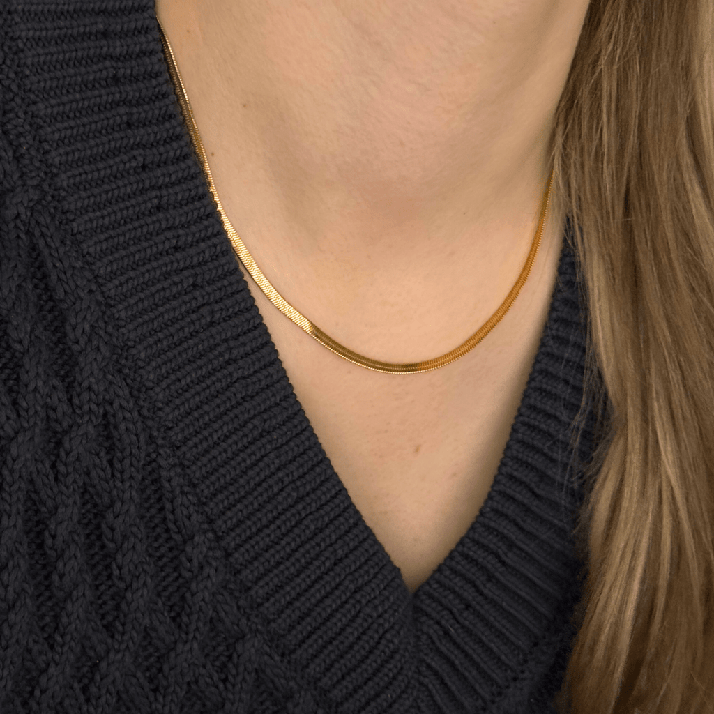 GIA Snake Chain Necklace 3mm - Charcol Accessories