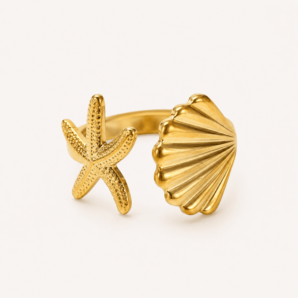 HALLIE Starfish Ring - Charcol Accessories