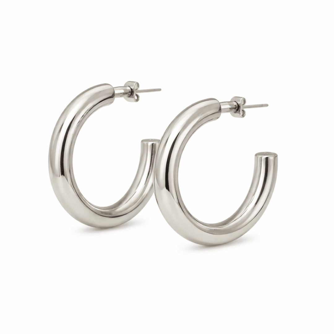 ELLE Small Hoops (20mm) - Charcol Accessories