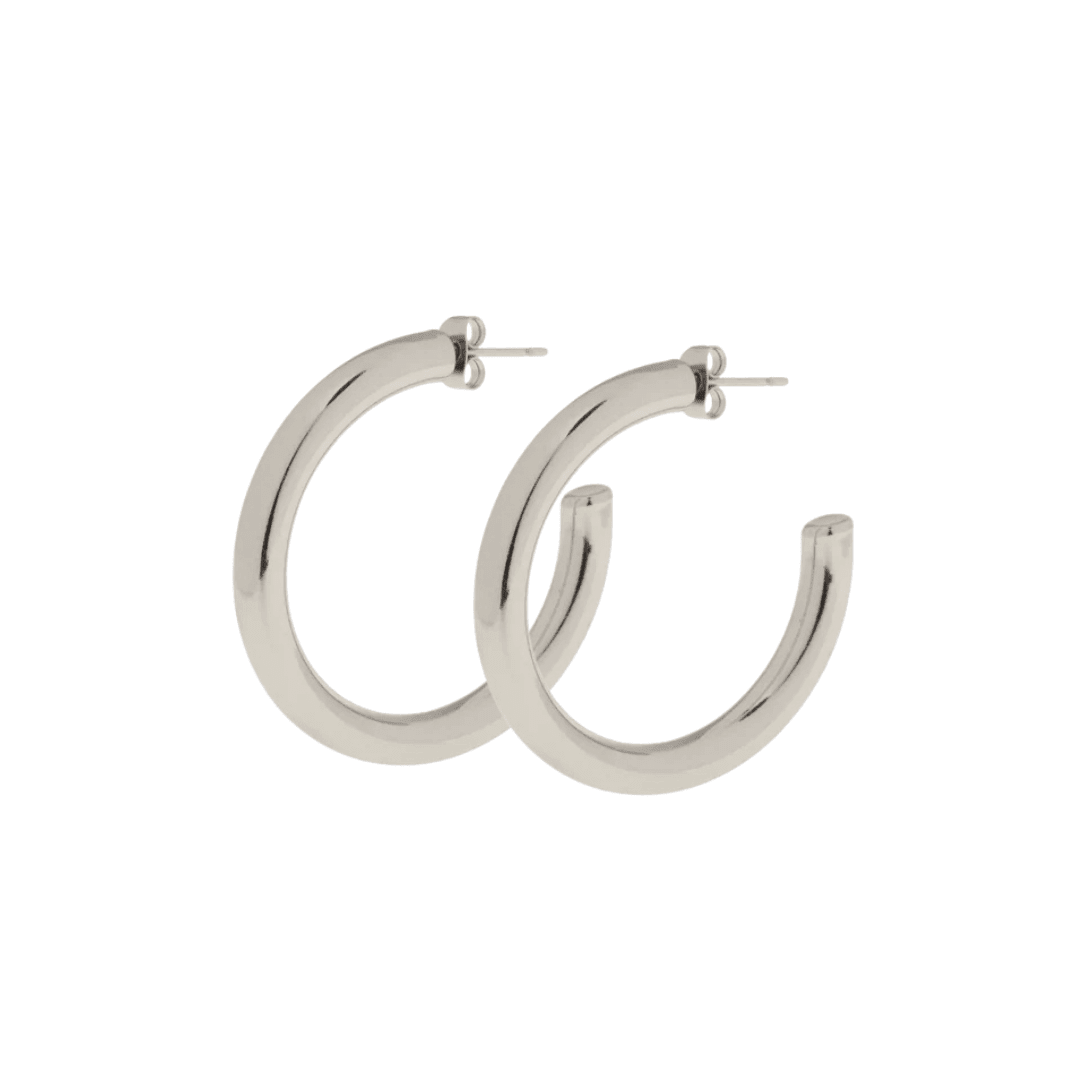 SOPHIA Medium Hoops (25mm) - Charcol Accessories